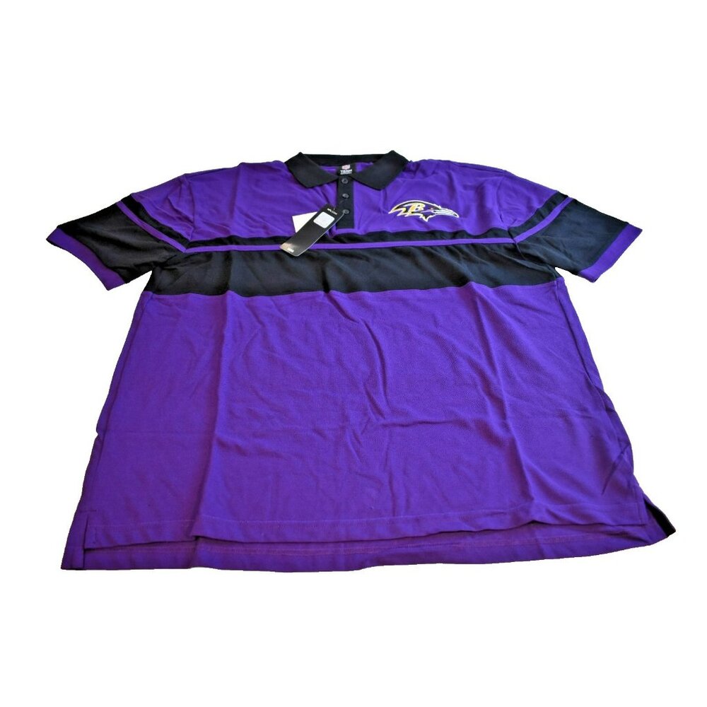Baltimore Raven's Men's 2XL Short Sleeve Polo Shirt Collared NFL Team Apparel